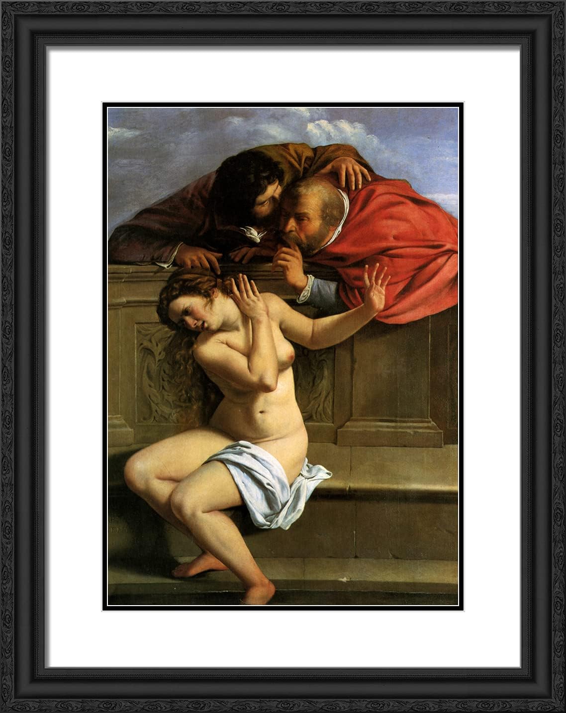 ArtDirect Gentileschi, Artemisia 19x24 Gold Ornate Framed Art Print with Double Matting Titled: Susanna and the Elders lll