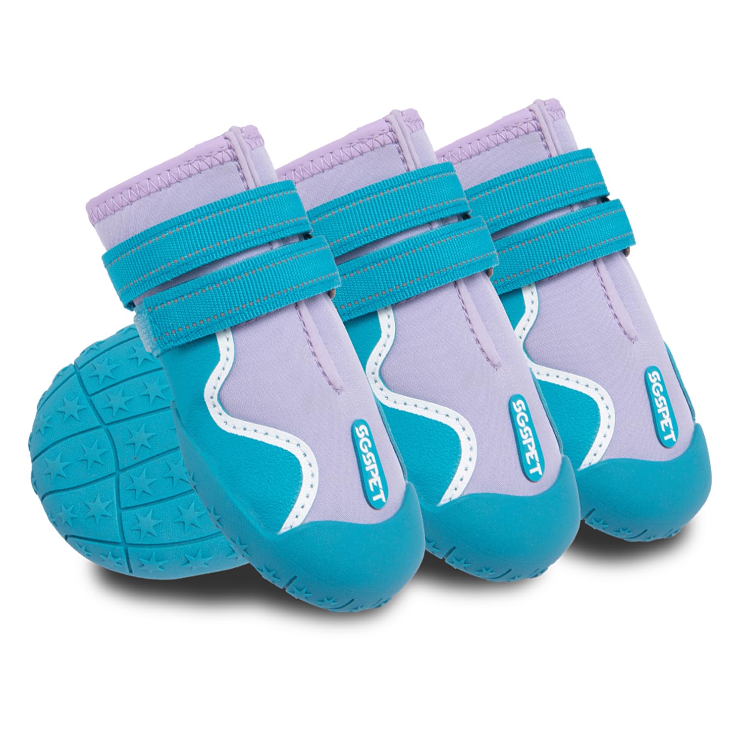 SGSPET Dog Shoes, Waterproof Dog Boots & Paw Protectors with Anti-Slip Sole, 4pcs/Set Pet Dog Booties, Reflective Dog Shoes for Small Medium Large,