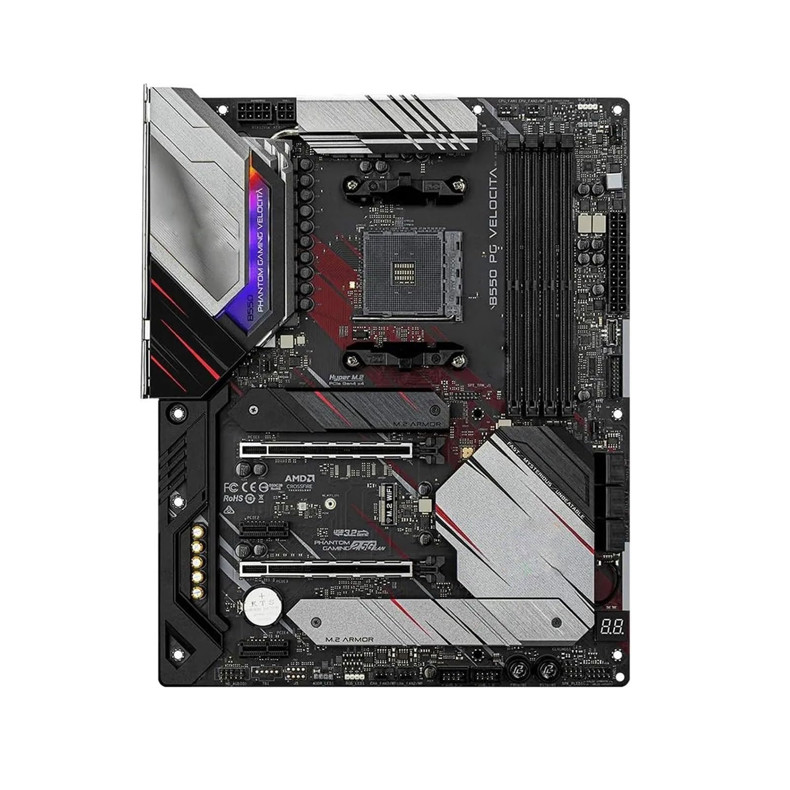 Placa Base Placa Base Fit For ASRock B550 B550M PG Velocita DDR4 128 GB NVMe SSD M.2 Compatible con Ryzen 7 5700 5600 4600G Socket AM4