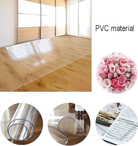Miniatura 5 de Alfombras de área de 4.3 x 10.8 pies, protector de piso de plástico de vinilo transparente, grosor de 0.059 in0.06 pulgadas, alfombrilla