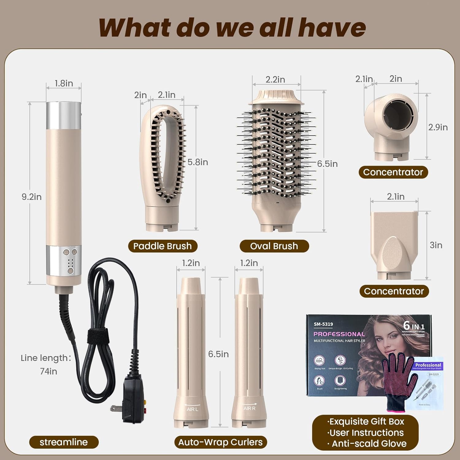 Hair Multi-Styler Pro 6-in-1, with 110,000 RPM High Speed & Ionic Technology Styling & Drying System with 2 Auto Wrap Curlers, for Fast Drying, Curling, Volumizing, Straightening, Smoothing - Image 8