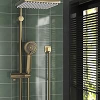 Vista 7 de Codo de suministro montado en la pared - Codo de suministro de pared cuadrado de latón macizo con válvula de retención (cuadrado, oro cepillado)