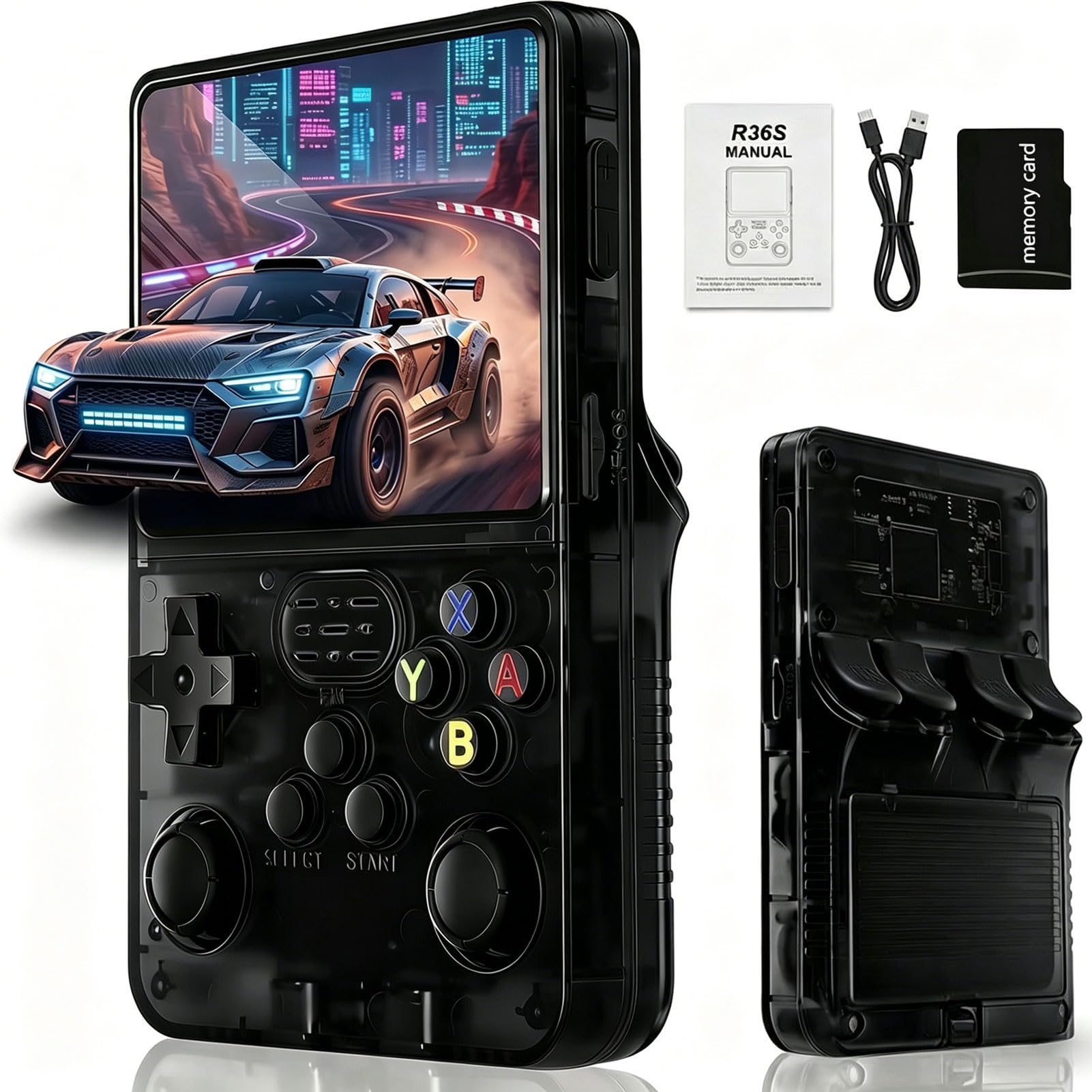 Consola Retro Portátil de Juegos con Doble Joystick (Negro Radiante)