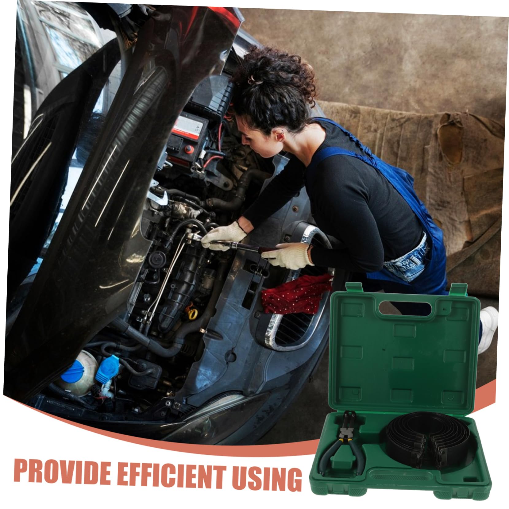 PRETYZOOM Kit Pinze per Fasce Elastiche Pistone, Utensile in Acciaio per Manutenzione Motore Auto, per Meccanici e Riparazioni