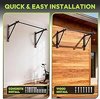 Vista 5 de Pull Up Bar for Doorway and Wall Mount - Chin Up Bars for Home Gym, 39 in / 52 in Upper Body Workout Equipment with 500 lbs Capacity, Portable