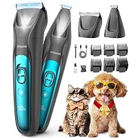 oneisall Tosatrice per Cane Gatto con Luce LED (Blu, 2-in-1)