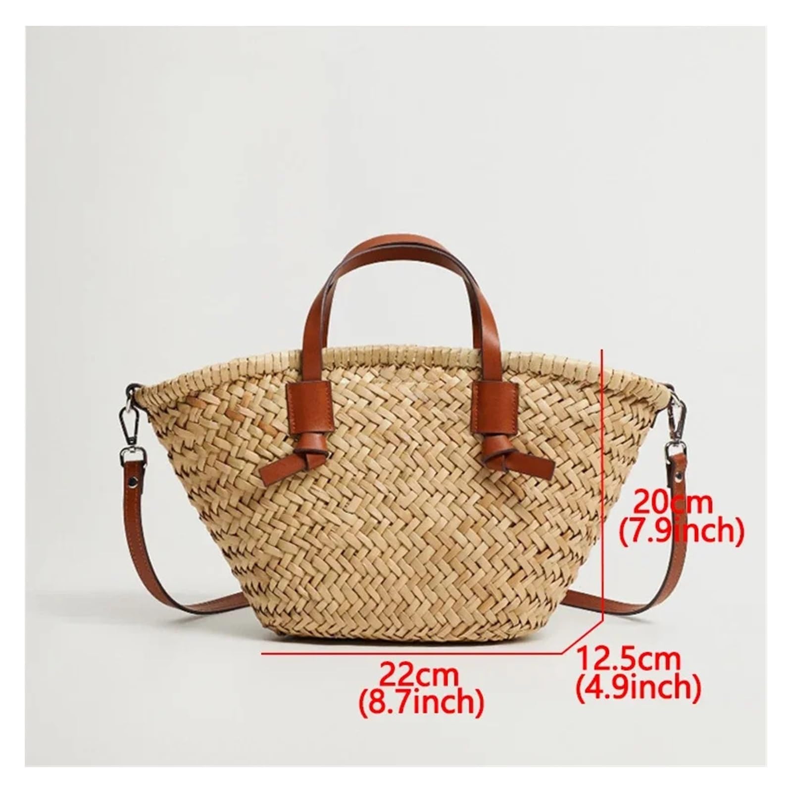 Bolsos de paja para el verano Bolso de mimbre tejido, bolso informal ratán for mujer, paja for playa verano, bandolera un solo hombro Para viajar