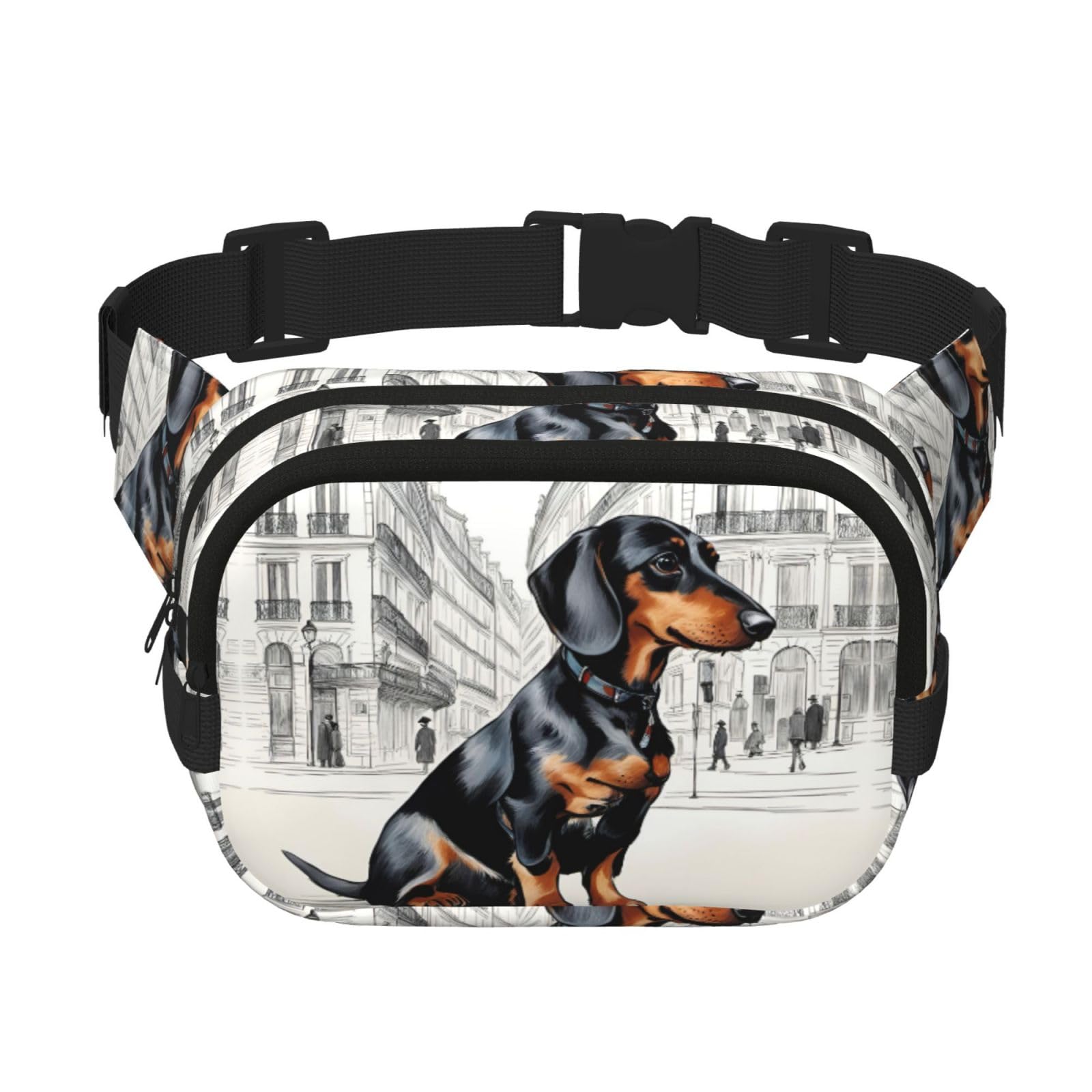 Sac banane carré double couche à motif teckel pour optimiser votre rangement - 8