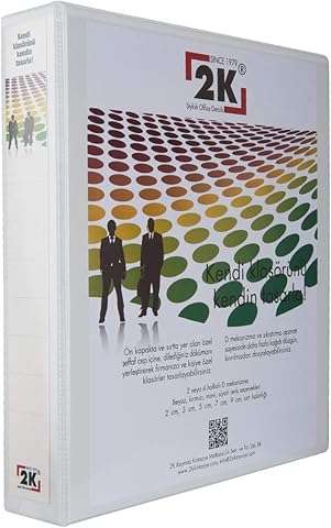 2K 05-4D-B 4 Halka D Mekanizmalı Klasör Kutu İçi, Beyaz, 5 Cm, 10 Adet