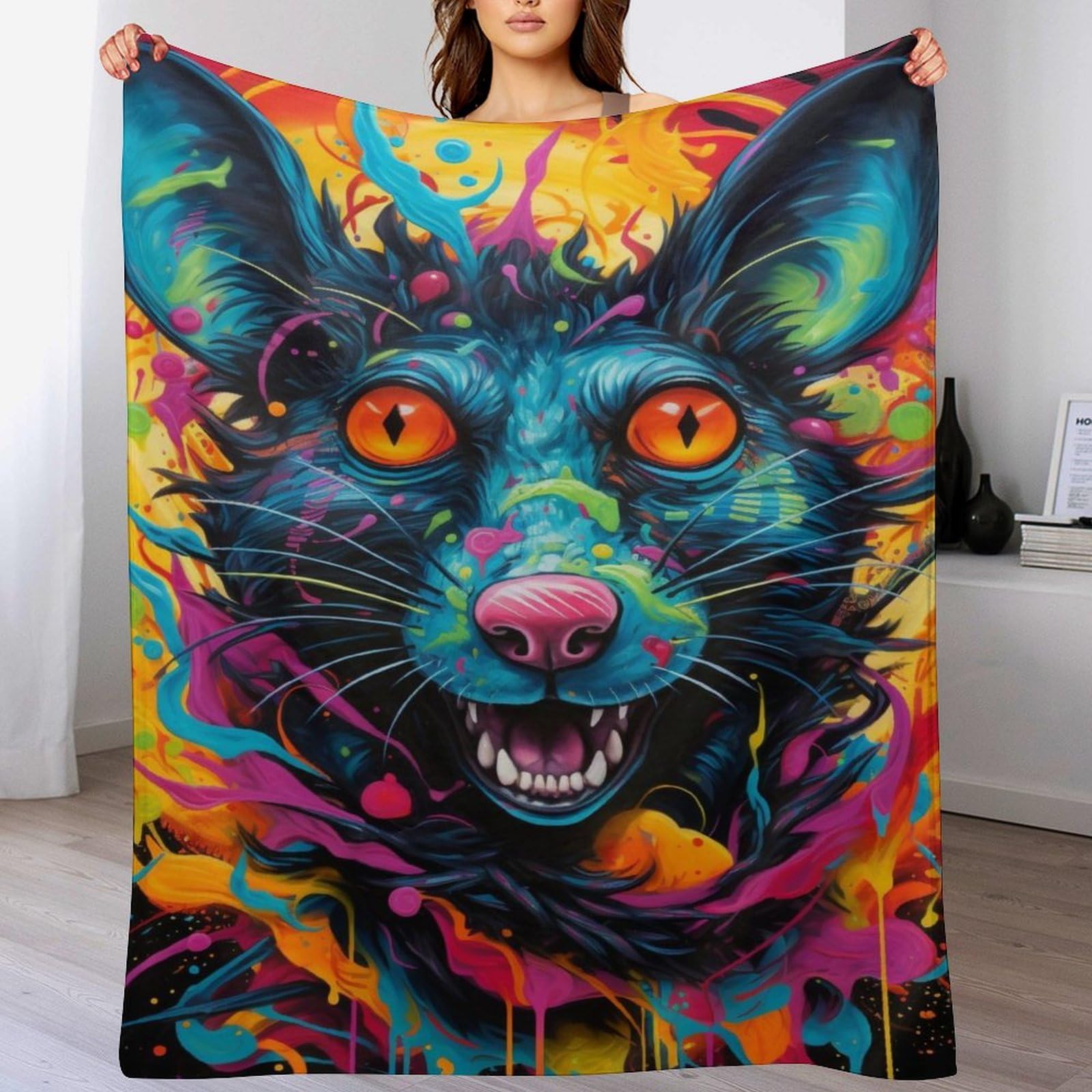 Couverture polaire hyène haut de gamme, couvre-lit en flanelle au fini soyeux