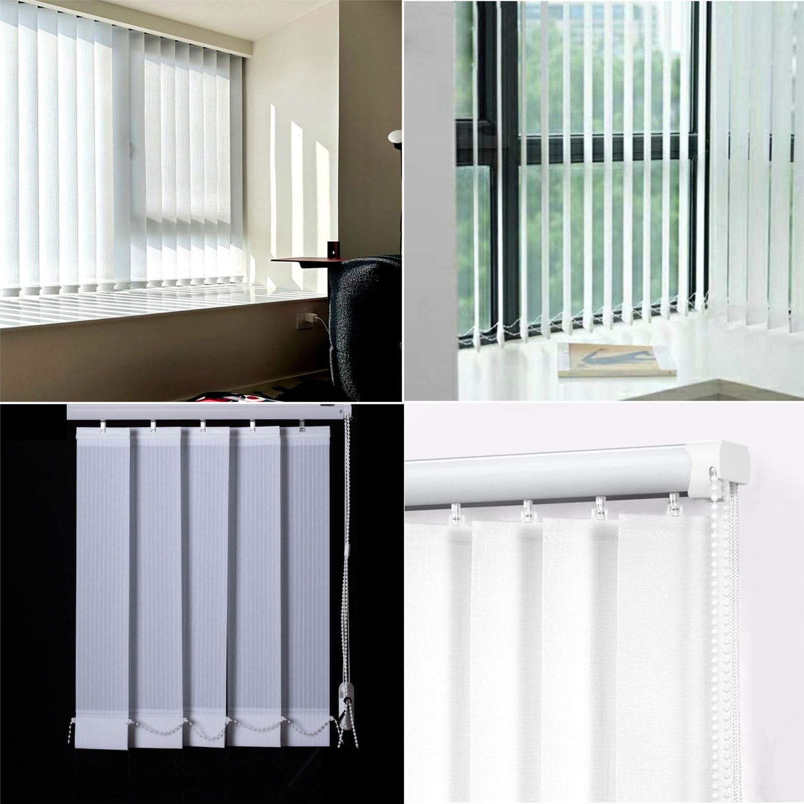 Tenda a Strisce Verticali con Bande in Tessuto 89 MM,Veneziane da Interno,Tende Lamelle Verticali Oscuranti,Isolate Termicamente,per Porte Scorrevoli,Personalizzabili (165cm x 95cm)