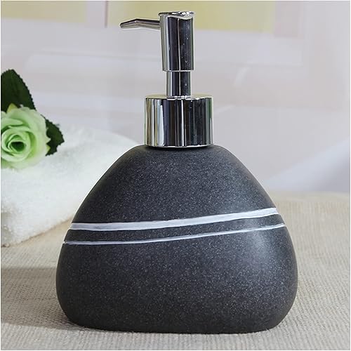 Dispensador de jabón de baño, dispensador de jabón de cerámica, estilo playa, diseño creativo, botella de jabón extruida de cerámica, botella retro