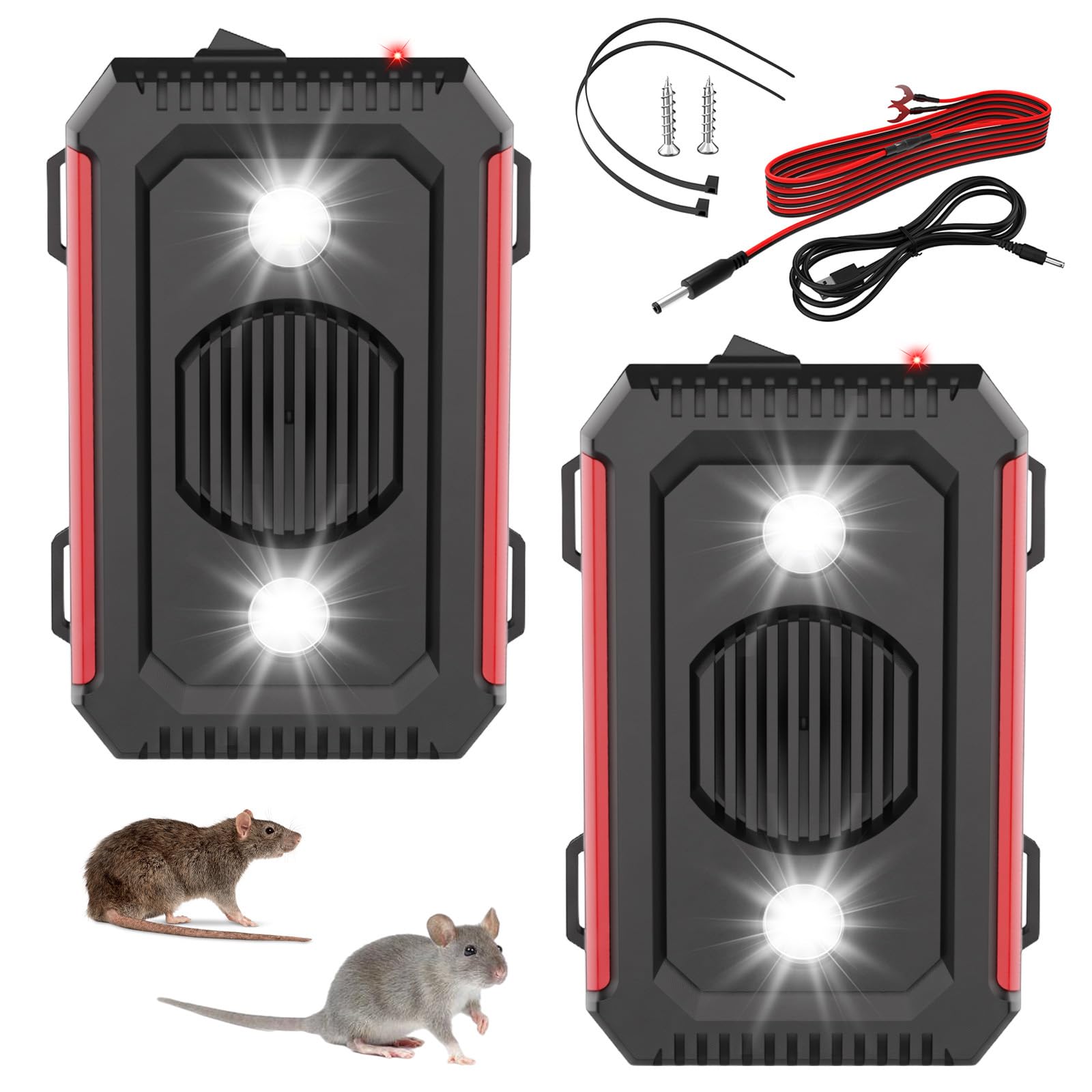2 Pack Rodent Repellent for Car Engines, Ultrasonic Mouse Deterrent