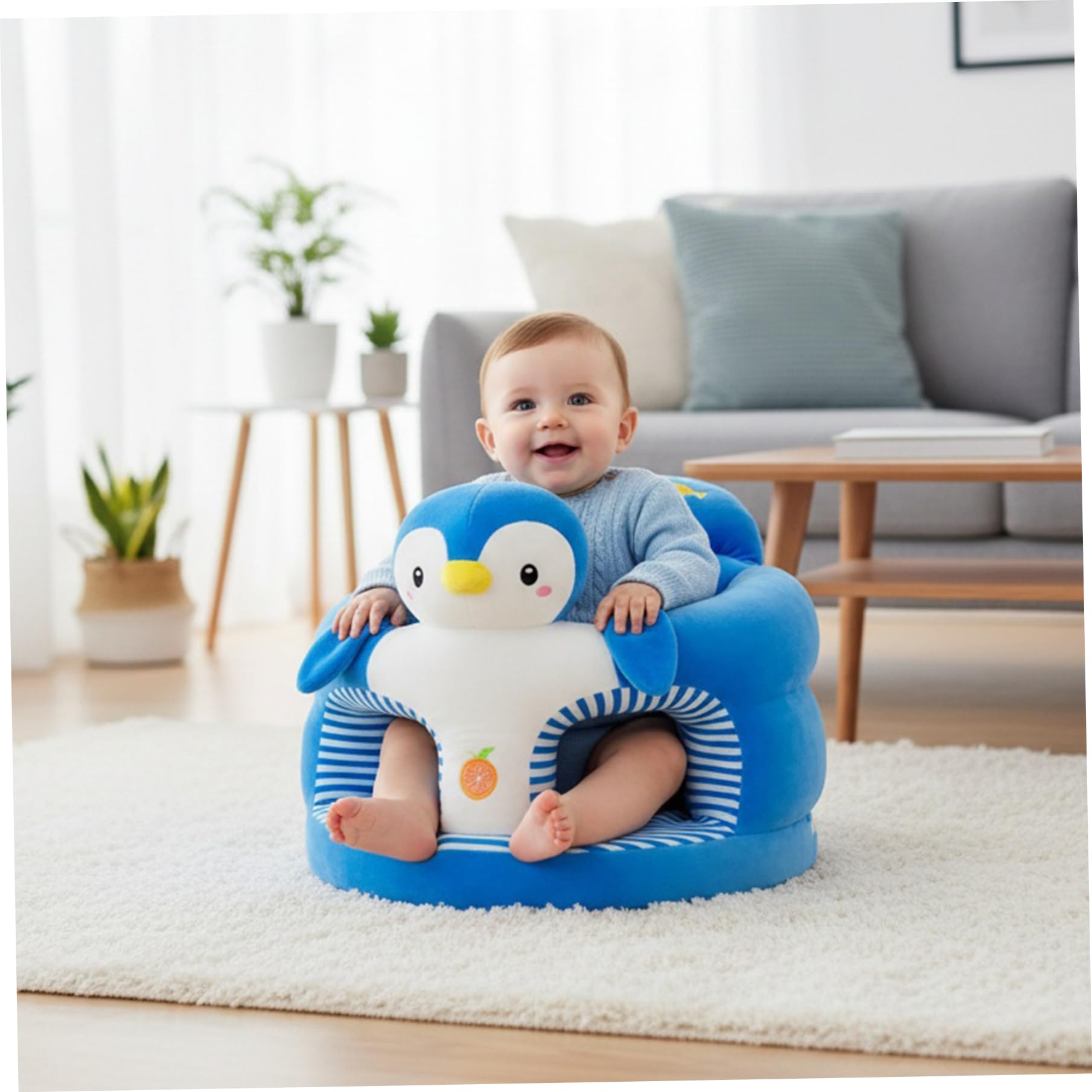 Morbido seggiolino Penguin Baby Sit Me Up, sedia di supporto per neonati per bambini da 0 a 36 mesi
