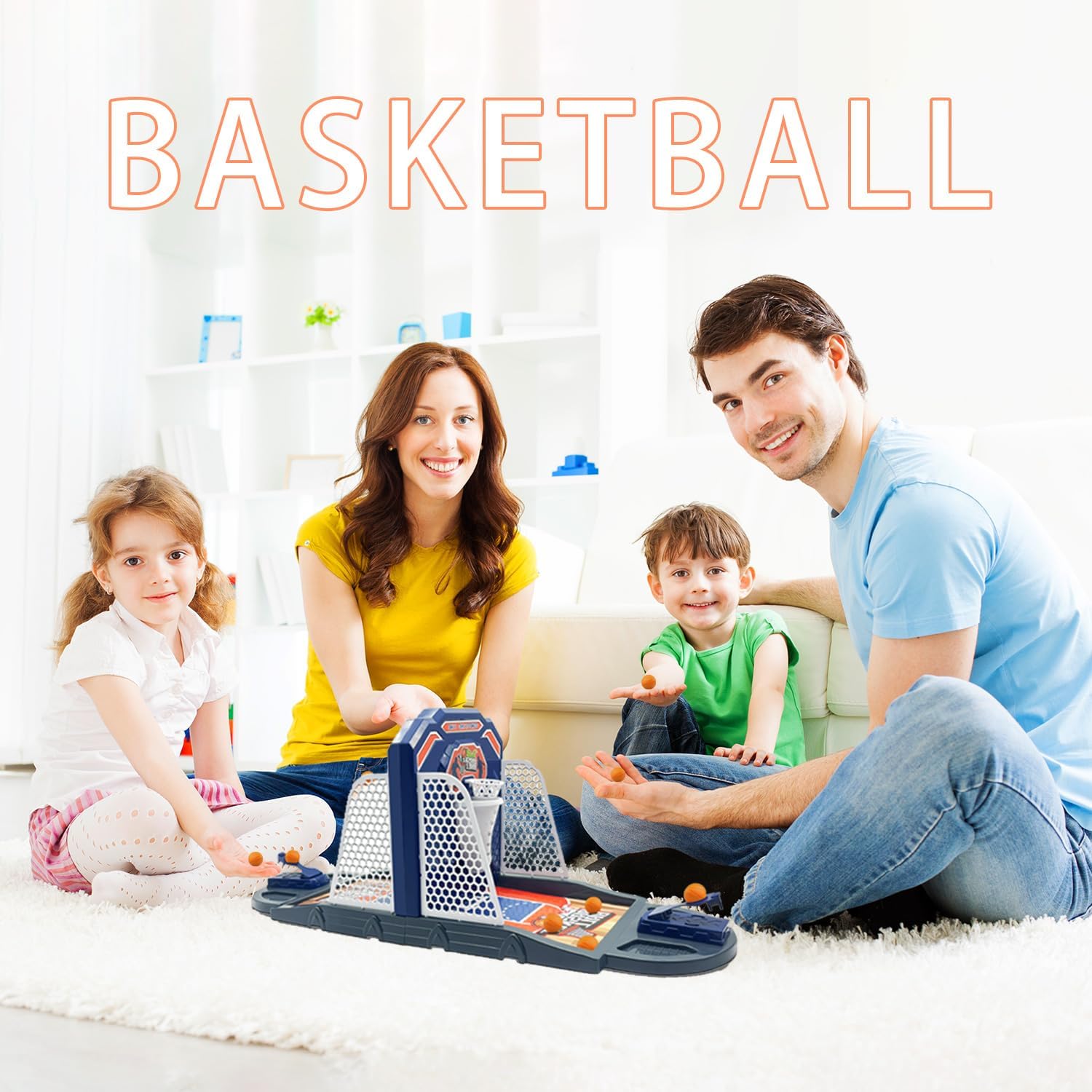 Basketball Shooting Game Toy, Funny Shooting Game, Desktop Table Basketball Games Set, Fast and Frenzied Launching ball - Including 1 Basketball Stand and 10 Balls, Gift for Kids 3 4 5 6 7 8 Year Old