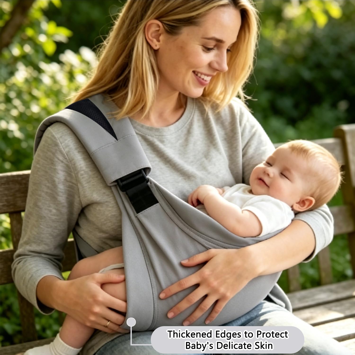 Portabebés ergonómico con soporte de cadera para niños pequeños, transportador lateral asistido con correa de hombro ajustable, ligero para niños de 3 a 36 meses (gris)