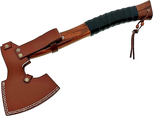 Miniatura 8 de Hoja de acero al carbono Hacha Viking Hacha Hacha Tomahawk Cuchillo de caza Camping al aire libre. SM144