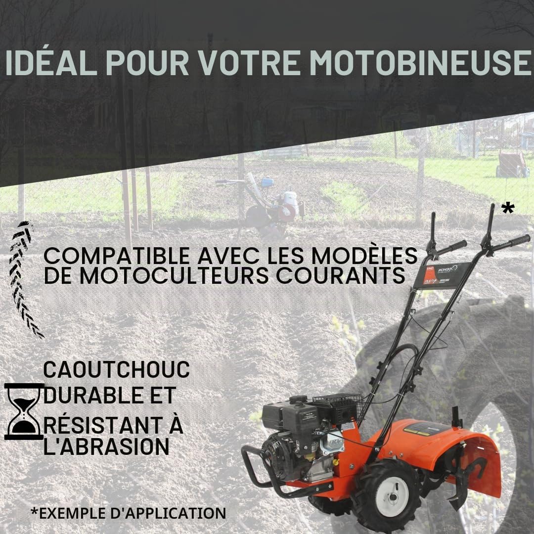 13x5.00-6 Pneu de rechange pour motoculteur | Pneu en caoutchouc 13 pouces pour motobineuse | Ø 32,5 cm | Largeur de profil 11 cm | Pneu pour motoculteur et motobineuse