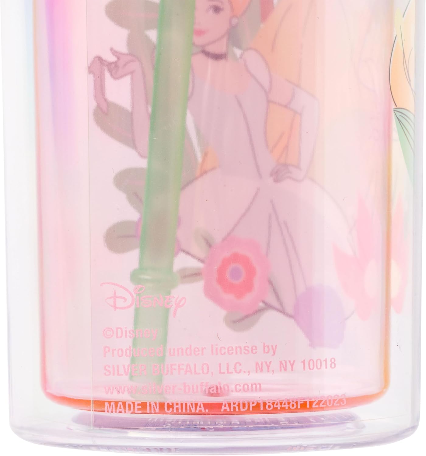 Silver Buffalo Disney Princess Featuring Moana, Rapunzel, Ariel, Tiana, Belle, and Cinderella Plastic Tall Cold Cup with Lid and Straw, 20 Ounces - Image 5