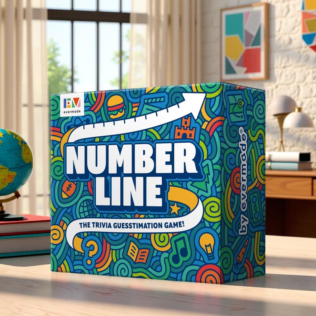Evermade Number Line – The Trivia Party Game for Adults, Families & Game Night That Sparks Fun Conversation & Clever Thinking (Over 700 Facts, Ages 12+)
