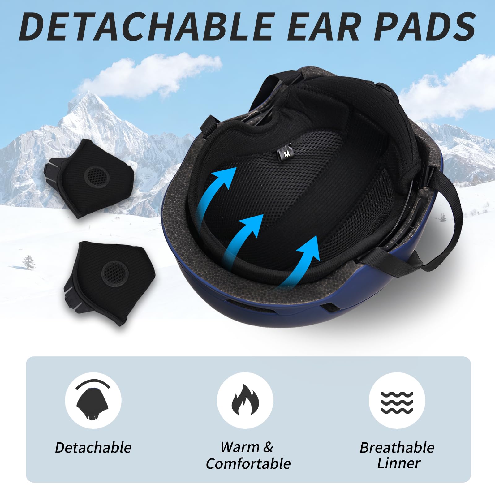 VCOROS Casco de Esquí Kit con Gafas de Esquí Capucha DXH811 para Esquí | Casco Esquí Talla Ajustable Transpirable UV Seguridad Comodidad Casco de Snowboard mit Orejeras Extraíbles