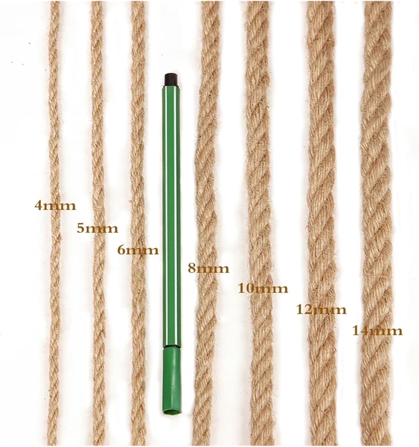 Handwoven DIY Materials, Thick Decorative Items, wear-Resistant Hemp Rope, fine Linen Photo Wall Decoration, Natural Jute Hemp Rope(6MMX5M)