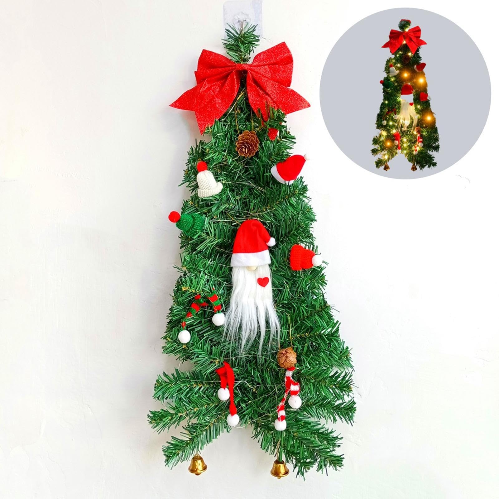 Couronne De Noël pour Porte Décoration Murale Suspendue pour Fêtes | Support pour Porte et Sapin de Noël Extérieur Pour Extérieur Salon Chambre Ferme Cheminée Bureau