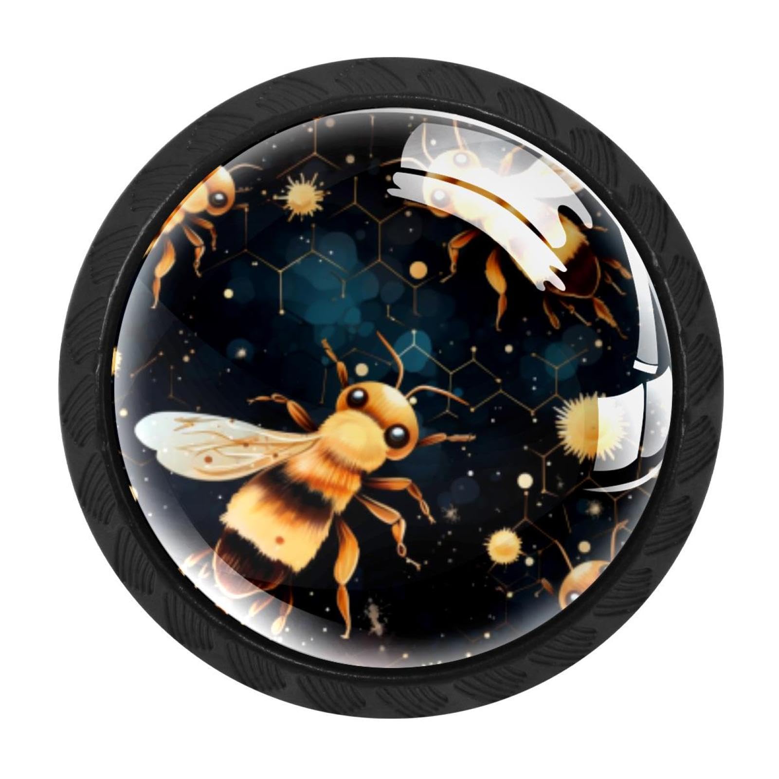 Chenzzzz Multicolored 12 4 Pieces Round Cabinet Knobs Rustic Dresser Knobs, Drawer Cupboard Wardrobe Cabinet Pulls Handles Hardware For Home Kitchen Furniture, Starry Bee