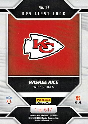 Miniatura 2 de 2023 Panini Instant Football #17 Rashee Rice Rookie Card Chiefs - Only 517 made!