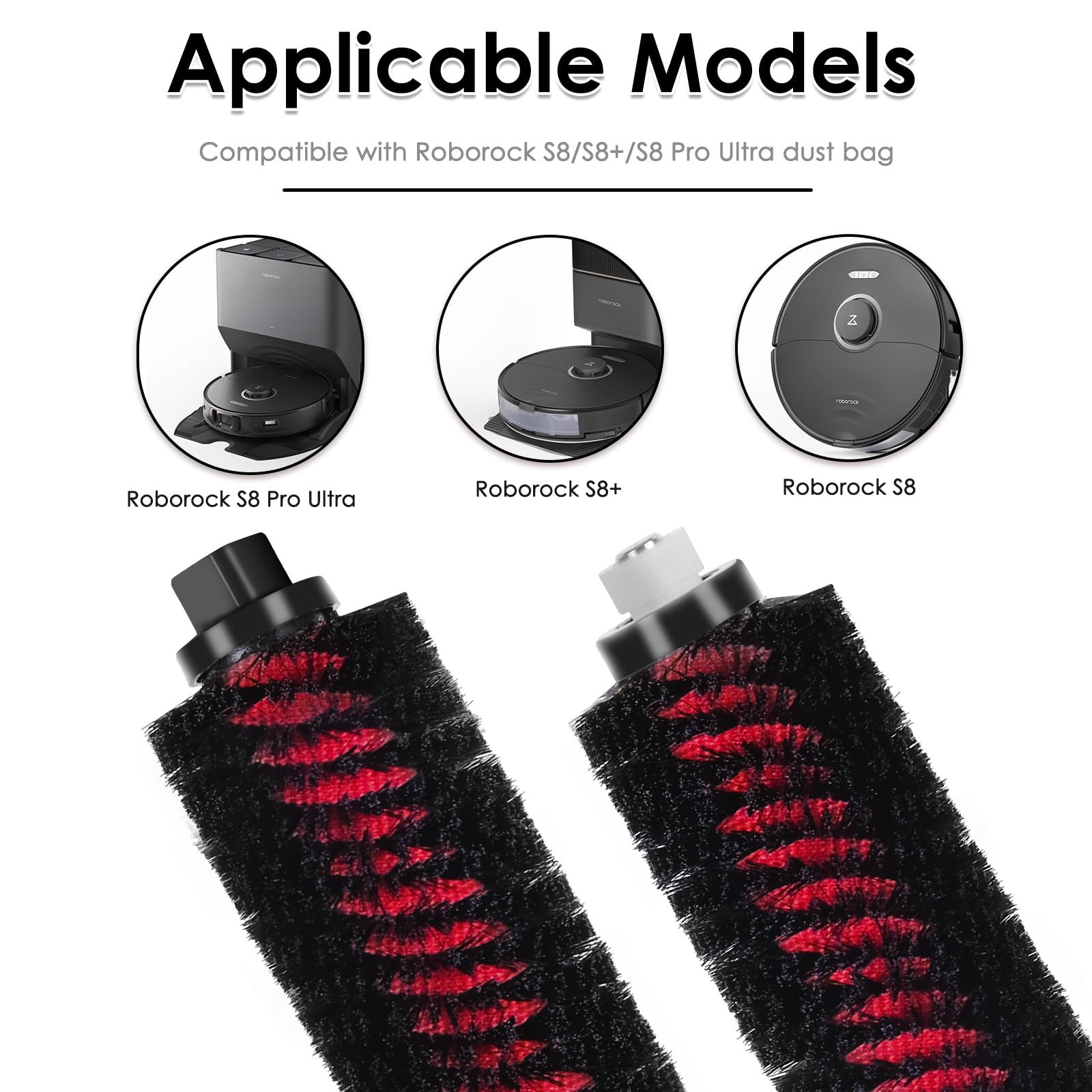 2 Pack Reinigingsborstel Vervanging voor Roborock S8/S8