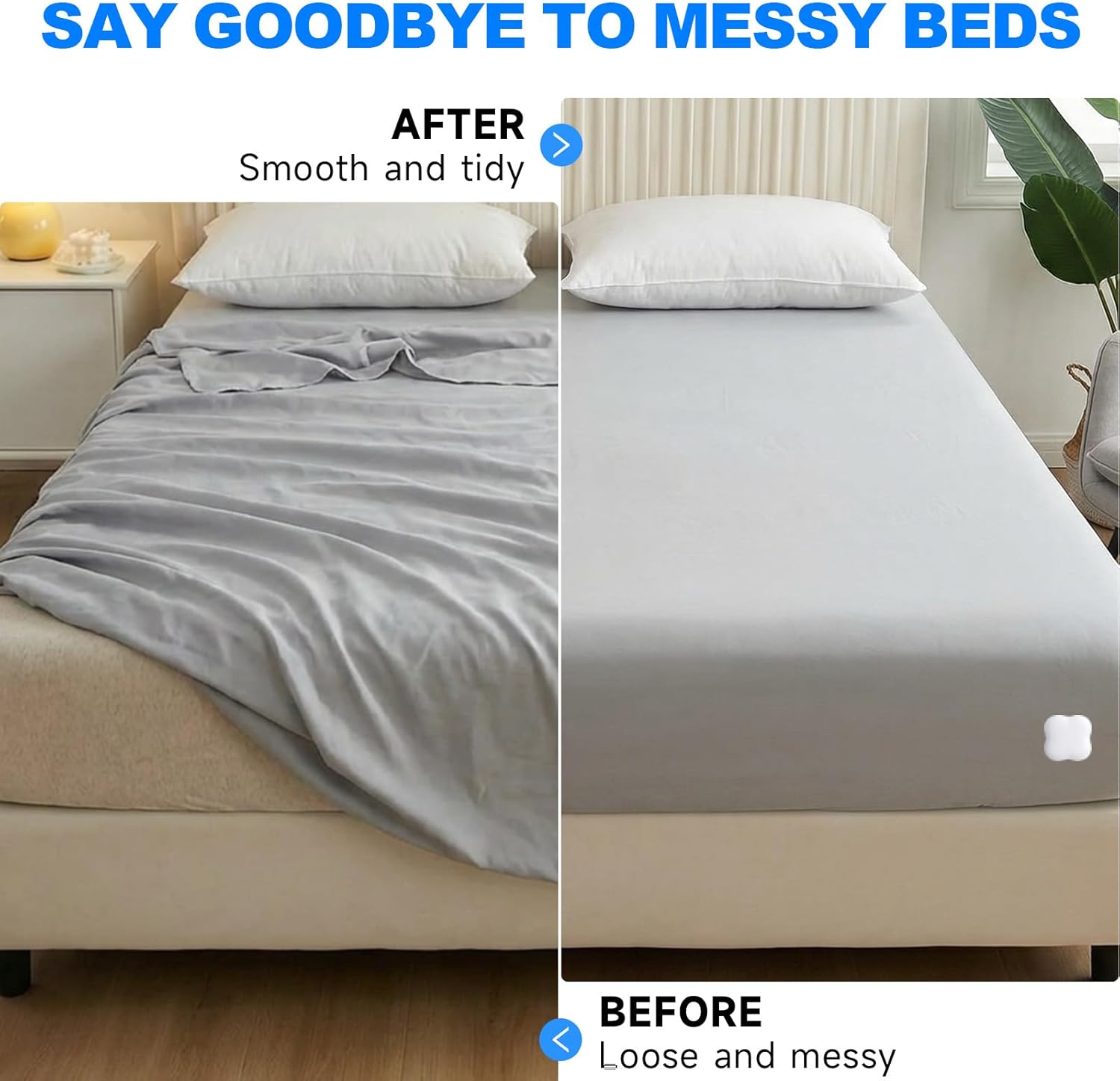4Pcs Twist-Lock Bed Sheet Holders & Corner Grippers, Universal Fit All Mattress Sizes, No-Clip Design Stops Shifting for Tight Fit, Easy Installation