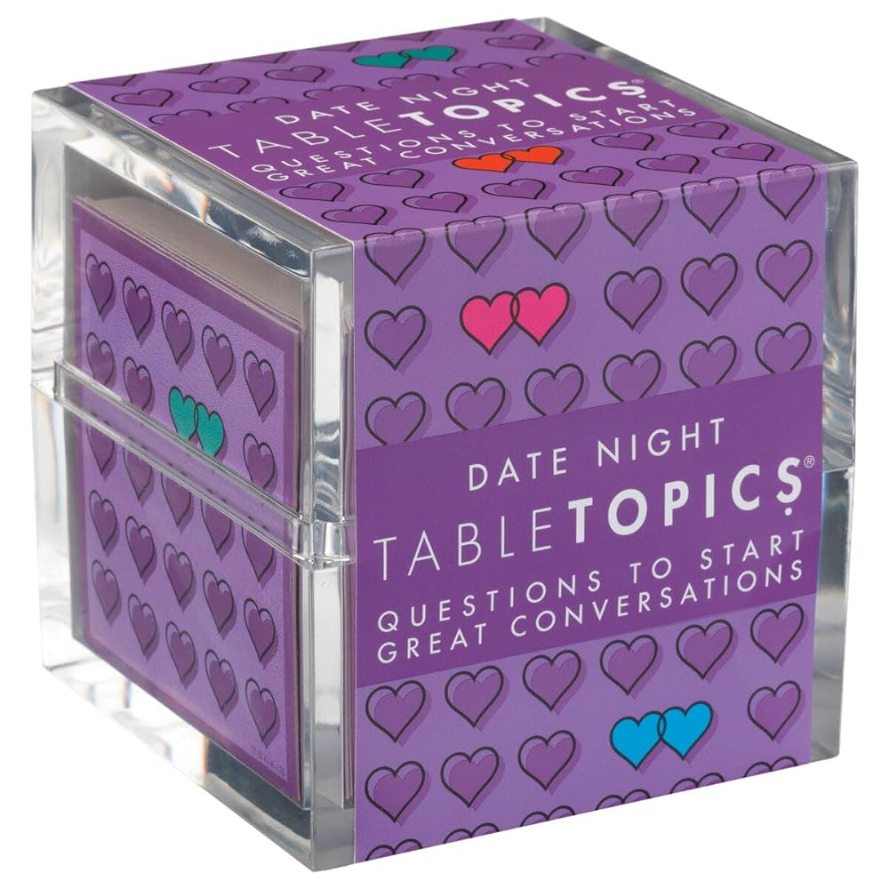 TableTopics Date Night Question Card Game - 135 Conversation Starter Cards for Romantic Evenings, Quality Time Together with No Distractions, Gift for Couples\' Anniversaries