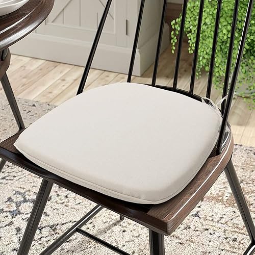 Miniatura 2 de Magpie Fabrics Juego de 2 cojines para sillas de exteriores e interiores de 17 x 16 x 2 pulgadas con lazos, impermeables, para todo tipo de clima,