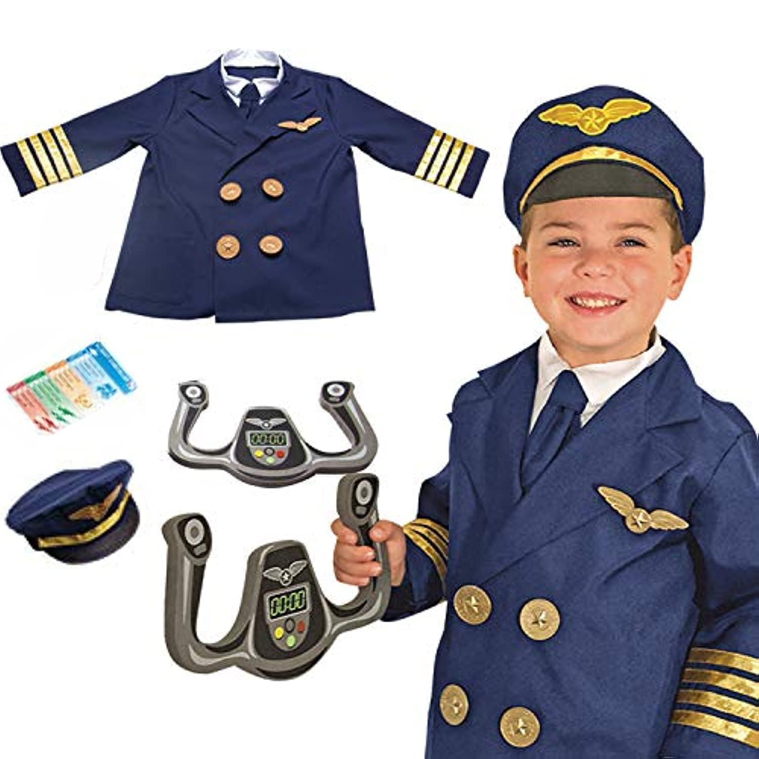 Sponsored Ad – Sweet seven Kids Pilot Costume for Boys - Pretend Dress-up Set (3-8 Years, 80-110cm) Ignite your child's imagination!