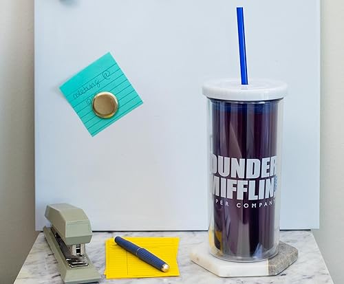 Miniatura 8 de Silver Buffalo The Office Assistant to the Regional Manager - Taza de plástico para frío con tapa y pajita, 20 onzas