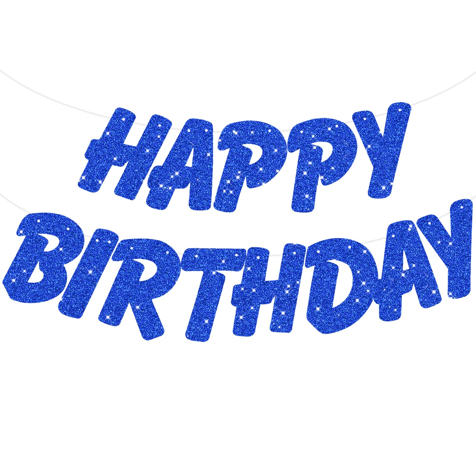 LITAUS Happy Birthday Banner (2,7 M) – Vorgefertigte Buchstaben-Kette, 13 Teile à 20,3x16 Cm, Einfach Aufzuhängen