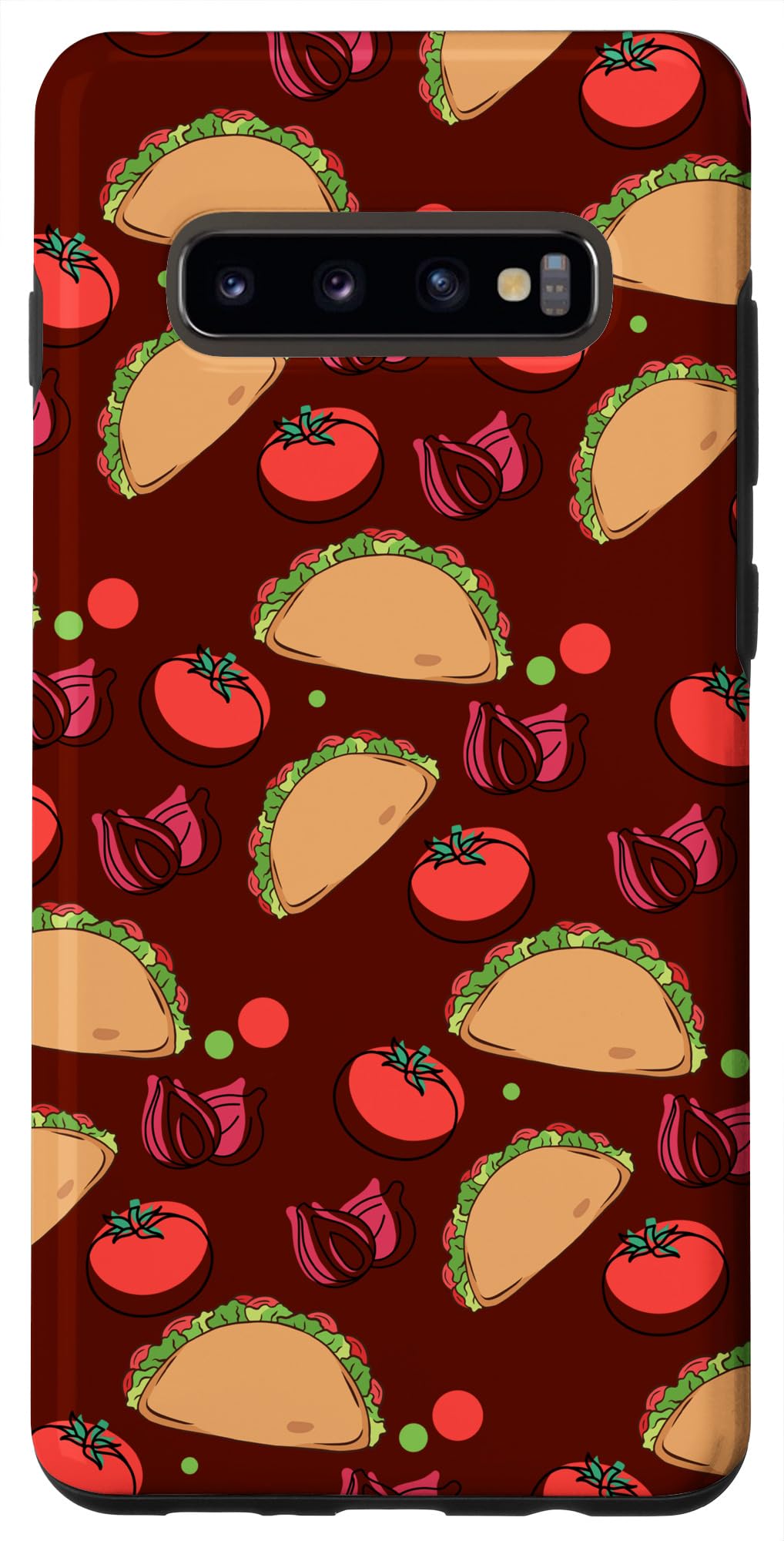Galaxy S10+ Taco Pattern Mexican Food Chilaquiles Burritos Quesadilla Case