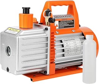 Garvee 5CFM 1/2HP Dual-Stage Rotary Vane Vacuum Pump Air Conditioner Refrigerant HVAC Tool with Oil Bottle for R12 R22 R134a R410a, for Resin Degassing, Refrigeration Maintenance, Vacuum Package etc