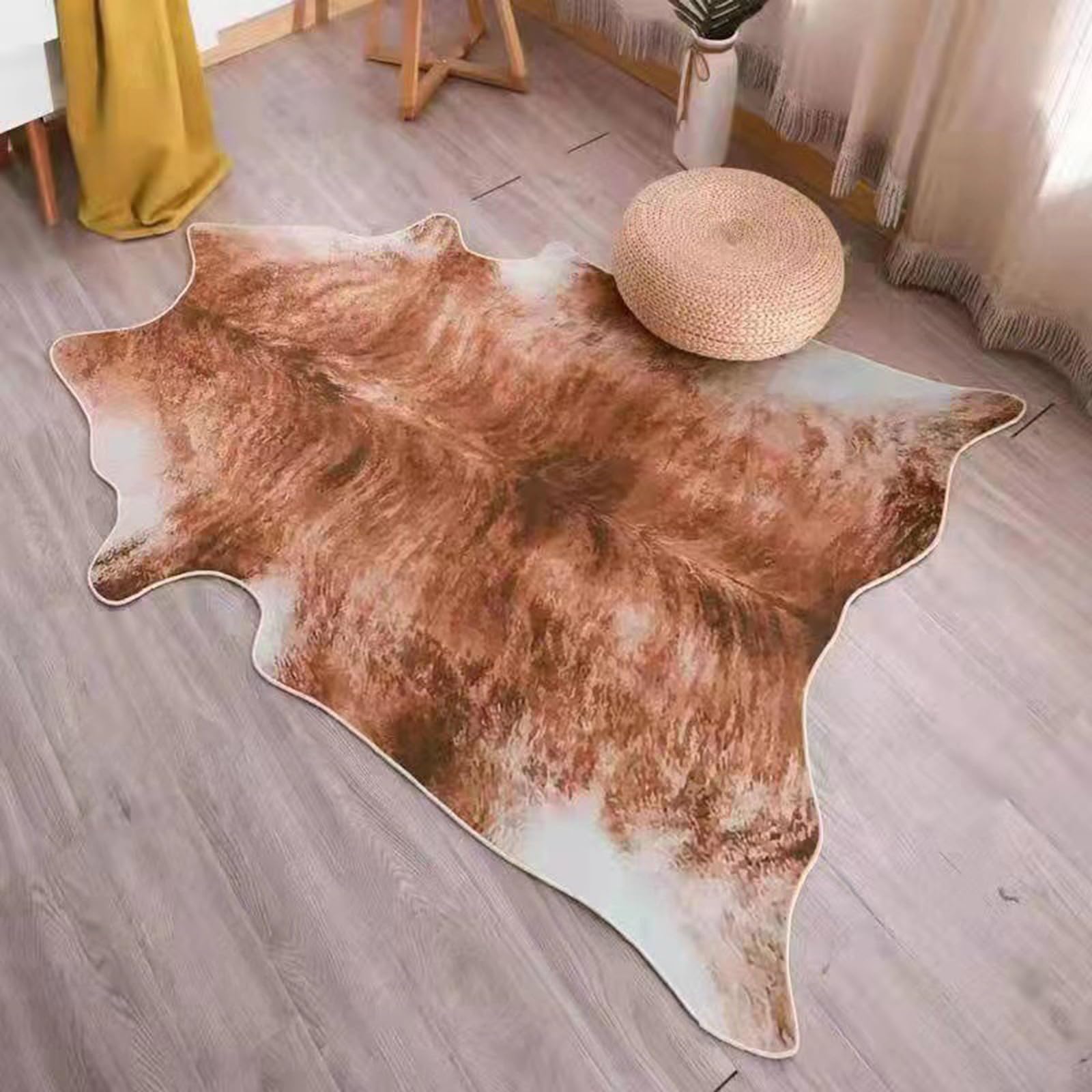 Tapis imitation peau de vache - Tapis imprimé animal pour la maison, la cuisine, le salon, la chambre à coucher - Design fonctionnel et décoratif