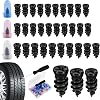 30 Tire Repair Rubber Screws, Vacuum Tyre Repair Nails Plugs Car Puncture Repair Kit Self-Service Rubber Nail Tire Repair Tool with Screwdriver for Cars SUVs Trucks Motorcycles Bicycles10S 10M 10L