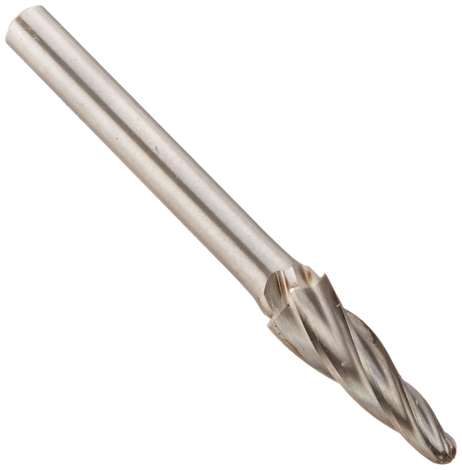 11303 Micro Grain Solid Carbide Taper Cone Burr with Radius End, Alumina Cut, Shape L SL-3NF, 1/4" Shank Diameter, 3/8" Head Diameter, 1-1/16" Cutting Length (Pack of 1)