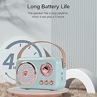 Vista 5 de Altavoz Bluetooth portátil con micrófono, juego de altavoz Bluetooth retro con máquina de karaoke para el hogar, máquina portátil de karaoke