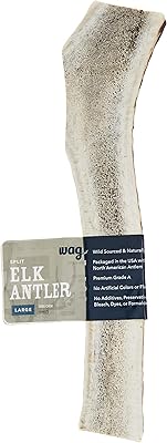 Amazon Brand – Wag Split Elk Antler, Naturally Shed, Large 8–9.5 inches