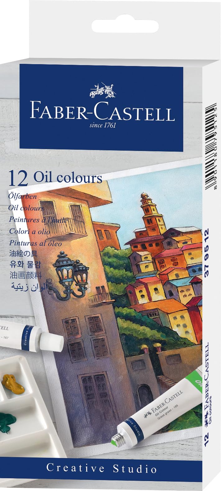 FABER-​CASTELL 379512 - Set di colori ad olio, 12 tubetti da 9 ml ciascuno, per principianti e artisti