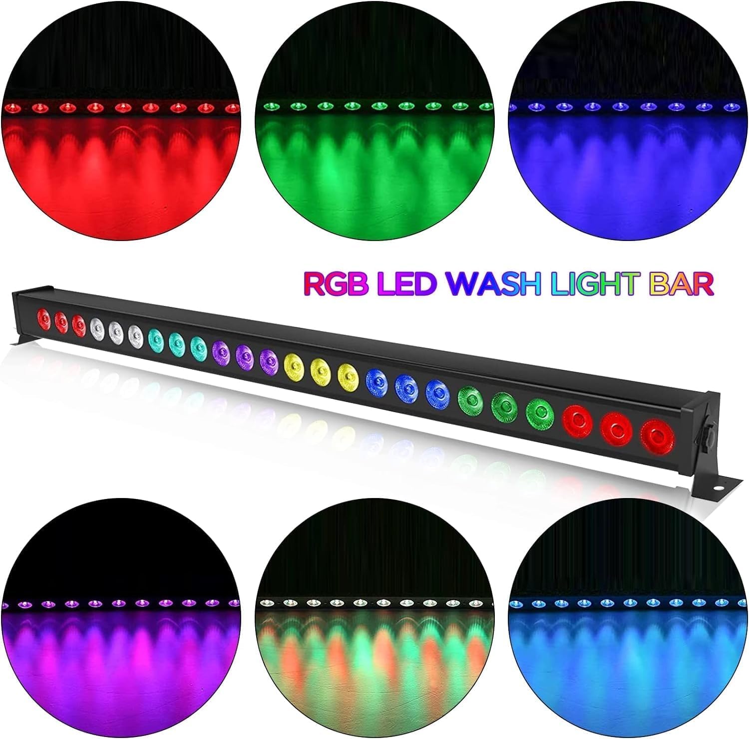 UKing 4 PCS 24 x 3W LED Wall Wash Luci da DJ,LED Bar RGB Effetto Luce da Discoteca con Telecomando,Palcoscenico Stroboscopica per Luci da Palco per Party DJ Discoteca Luci da Palco Bar Interno