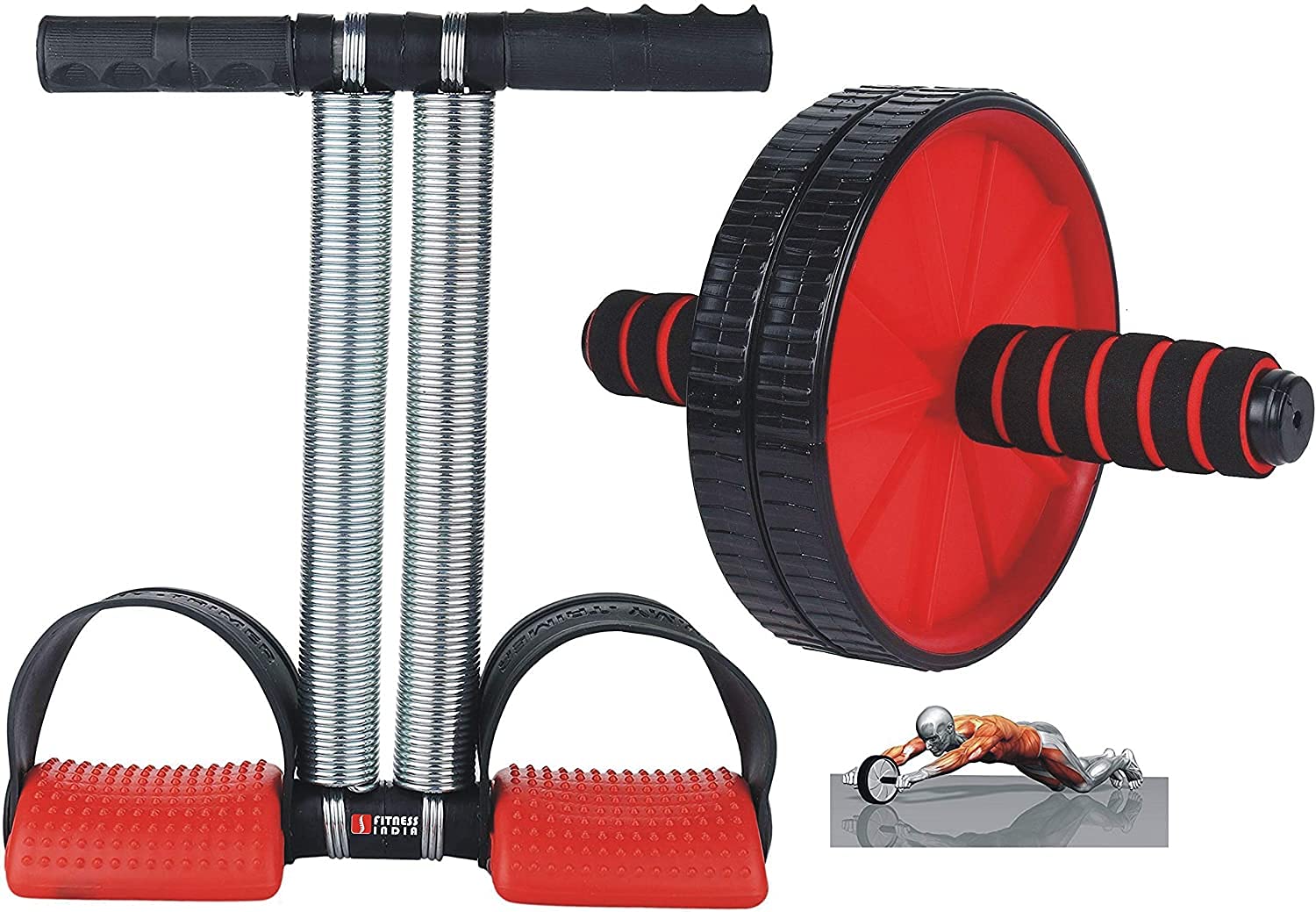 YUVI TRADERS™ Tummy Trimmer & AB Roller (Combo of 2) Home Gym Body Toner Abs Exerciser Abdominal Exercise Equipment Leg Hand Biceps Triceps - Multicolour-image-43