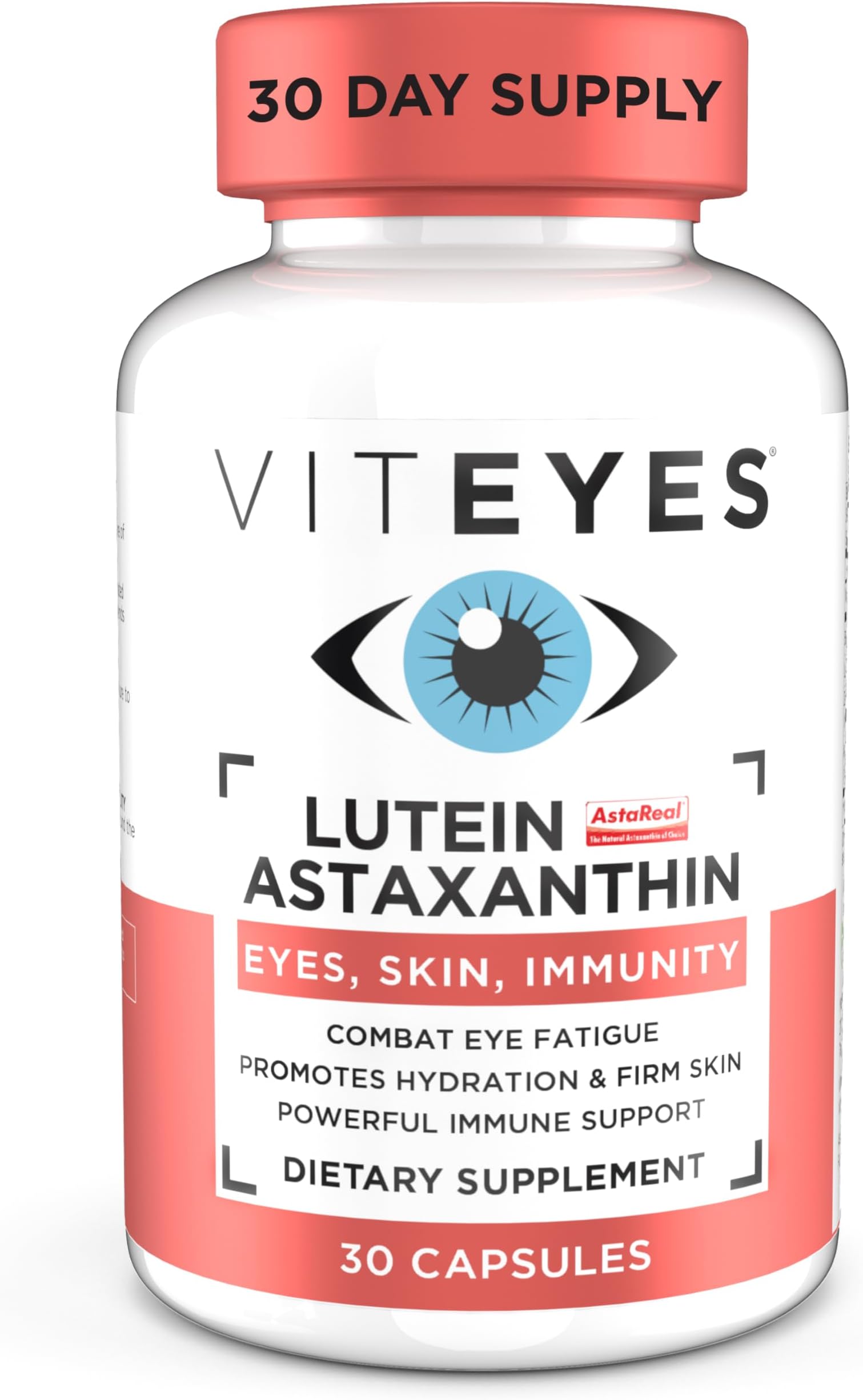 Lutein & Astaxanthin โ Relieve Eye Fatigue, Hydrate & Firm Skin, Blue Light Protection, Immune Support, 20 mg Lutein, 4 mg Astaxanthin, Eye Vitamins, Doctor Trusted Brand, 30 Capsules