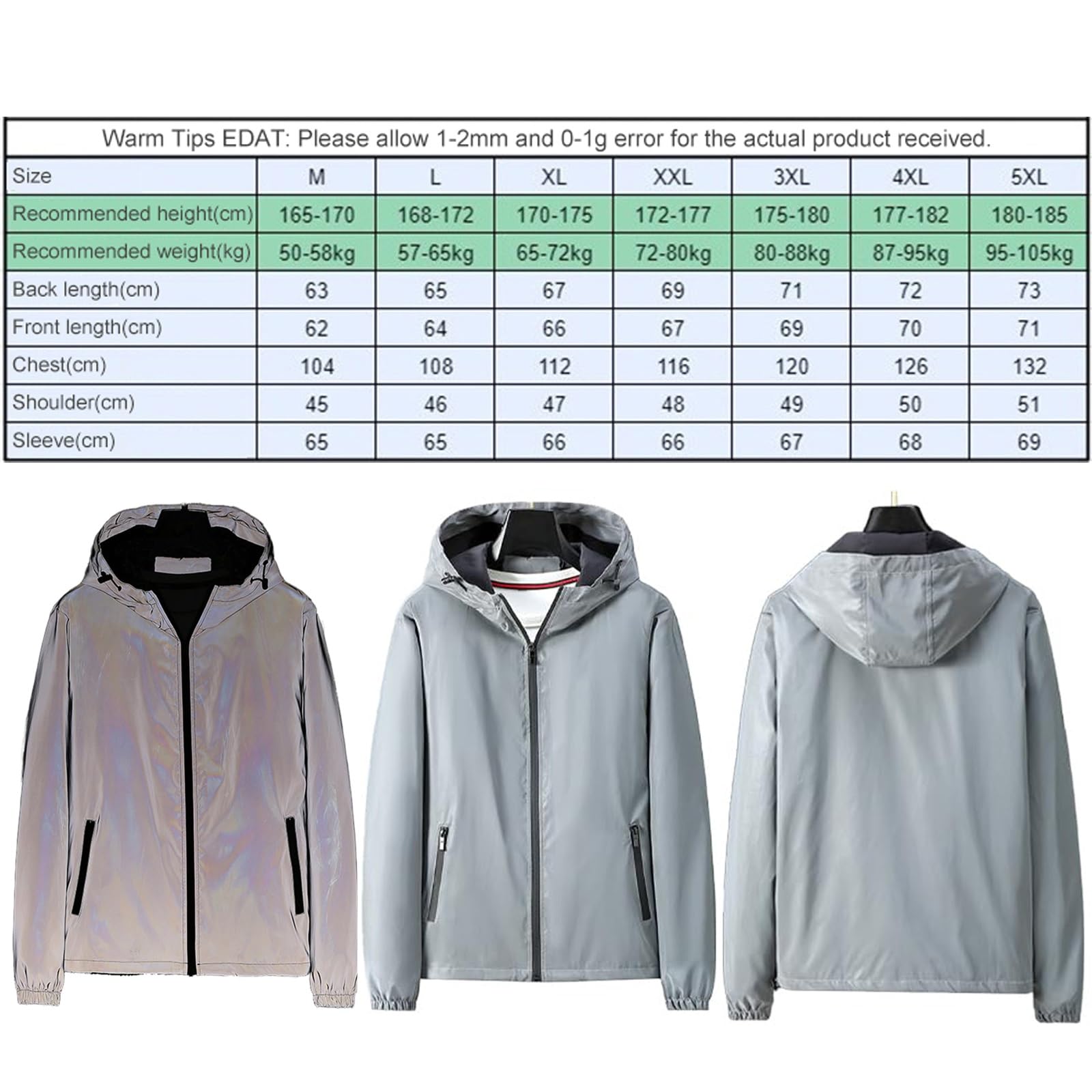 EDAT Chromashift Reflective Windbreaker, chromashift reflective windbreaker – daily wear, night runs, rides & color-shifting