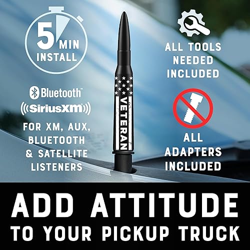 Miniatura 4 de EcoAuto Cubierta de antena de coche para todos los modelos de camiones Chevy y GMC  Antena de radio para camión fabricada con aluminio de grado