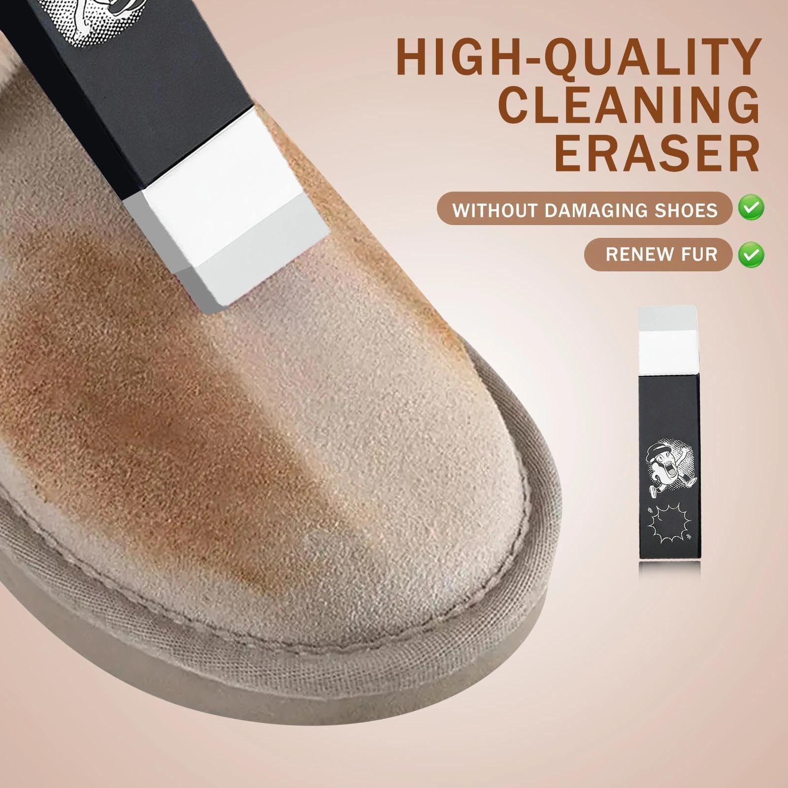 Kit de Brosses à Chaussures pour Daim, Brosse à Daim en Crêpe avec Gomme de Nettoyage, Kit de Nettoyage pour Daim et Nubuck